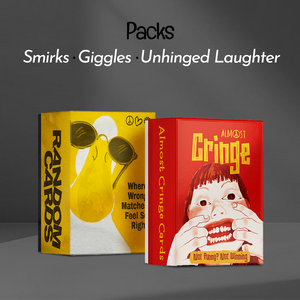 Ha Ha Hippie Box party game bundle by Almost Hippie featuring Random Cards and Almost Cringe, funny card games for friends, game nights and house parties