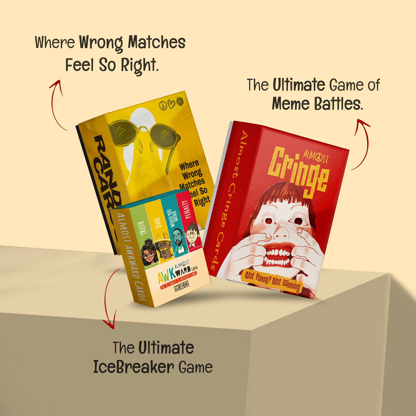 Party Starter Pack by Almost Hippie with icebreaker game, meme card game and hilarious party cards for friends and college groups