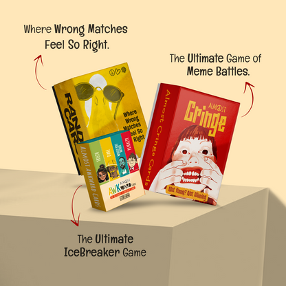 Party Starter Pack by Almost Hippie with icebreaker game, meme card game and hilarious party cards for friends and college groups