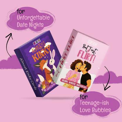 Sparks to Spanks by Almost Hippie, date night game bundle with Almost Kinky and But First Flirt for couples