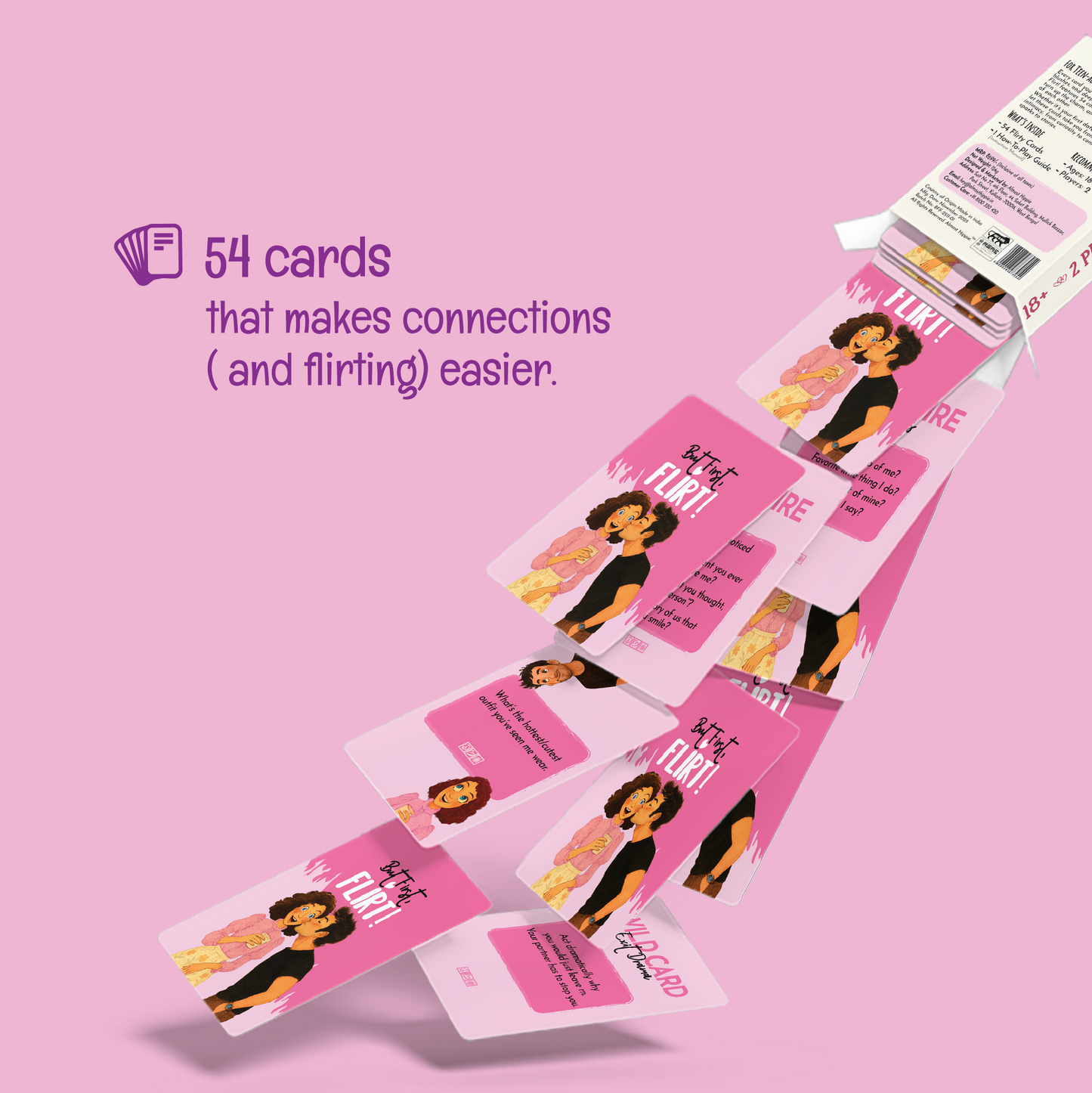Sparks to Spanks bundle showing But First Flirt cards with playful prompts, couples game by Almost Hippie